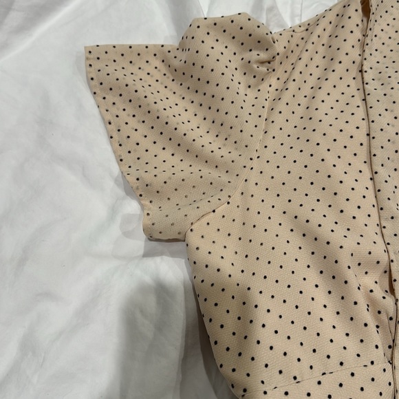 Maggy London Dress 12 Polka Dot Beige EUC - Picture 8 of 12